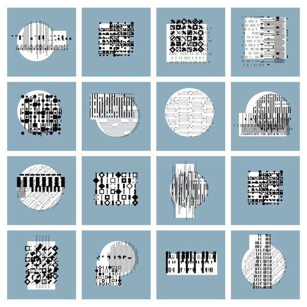 Conjunto de composiciones geométricas abstractas, colección de fondos vectoriales.