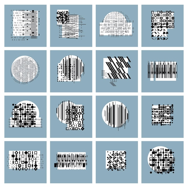 Conjunto de composiciones geométricas abstractas, colección de fondos vectoriales.