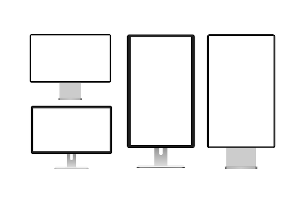 Vector conjunto de computadoras con pantallas.