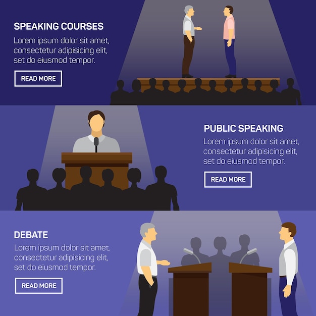 Vector conjunto de concepto de diseño de hablar en público