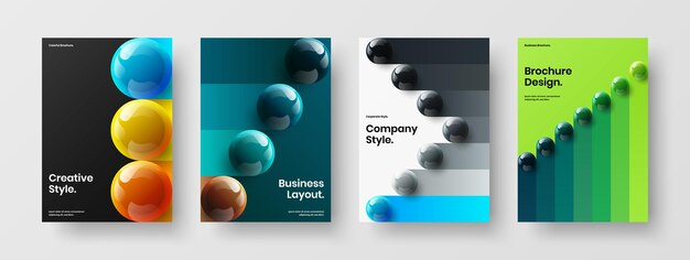 Conjunto de concepto de diseño de vector A4 de folleto de empresa moderna