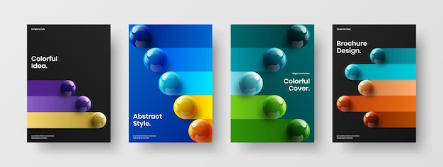 Conjunto de concepto de diseño de vector de folleto original A4