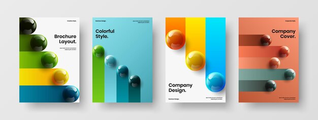 Conjunto de concepto de diseño de vector de portada de revista moderna A4