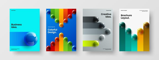 Conjunto de concepto de diseño de vector de presentación moderna