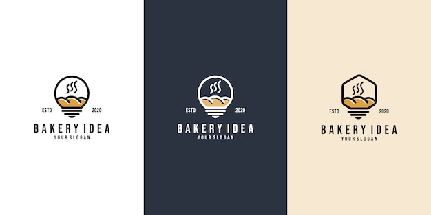 Conjunto de concepto de logotipo de panadería