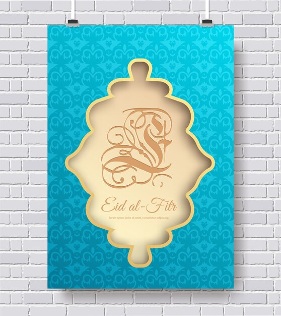 Conjunto de concepto de ornamento de eid al fitr