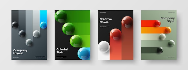 Conjunto de concepto de vector de diseño A4 de portada de catálogo de moda