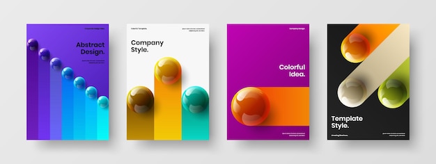 Conjunto de concepto de vector de diseño A4 de portada corporativa abstracta