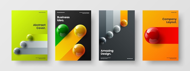 Conjunto de concepto de vector de diseño minimalista folleto A4