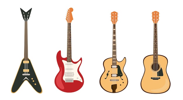 Conjunto de concepto de vector de guitarras