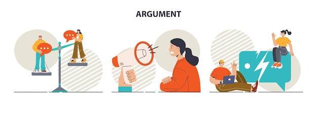 Conjunto de conceptos de argumento Conversación de controversia o desacuerdo