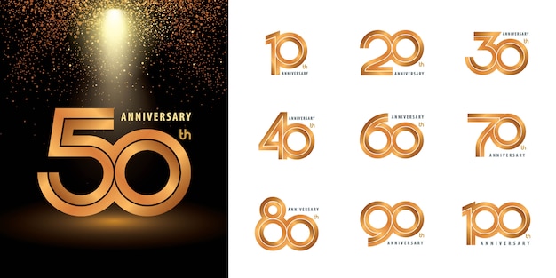 Conjunto de conjunto de etiquetas de aniversario