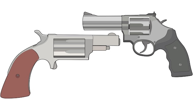 Vector conjunto de conjuntos de arte de revólver vectorial pistola de tiro ilustración de arma pistola de revólvers vectorial