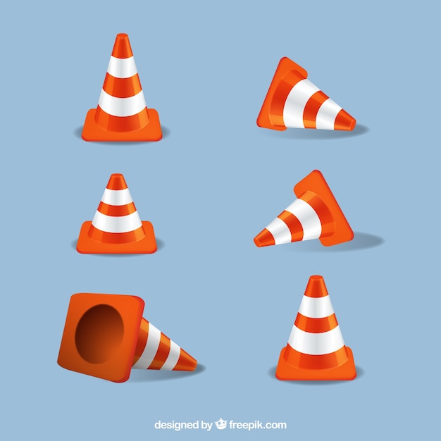 Conjunto de cono de carretera naranja
