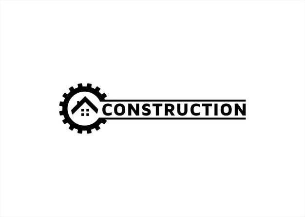 conjunto construcción peaje martillo engranaje arquitecto logotipo diseño vector símbolo icono hogar bienes raíces