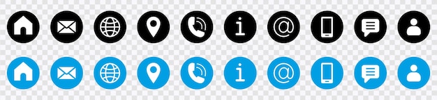 conjunto de contactos con nosotros iconos ilustración vectorial conjunto de iconos web sitio web iconos vectorial eps 10