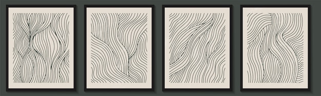 Conjunto contemporáneo de moda de composición de línea minimalista geométrica abstracta