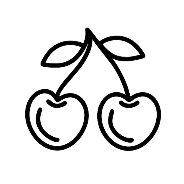 conjunto de contorno de icono de cerezas
