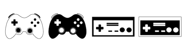 conjunto de controladores de videojuegos clásicos y modernos vectorial