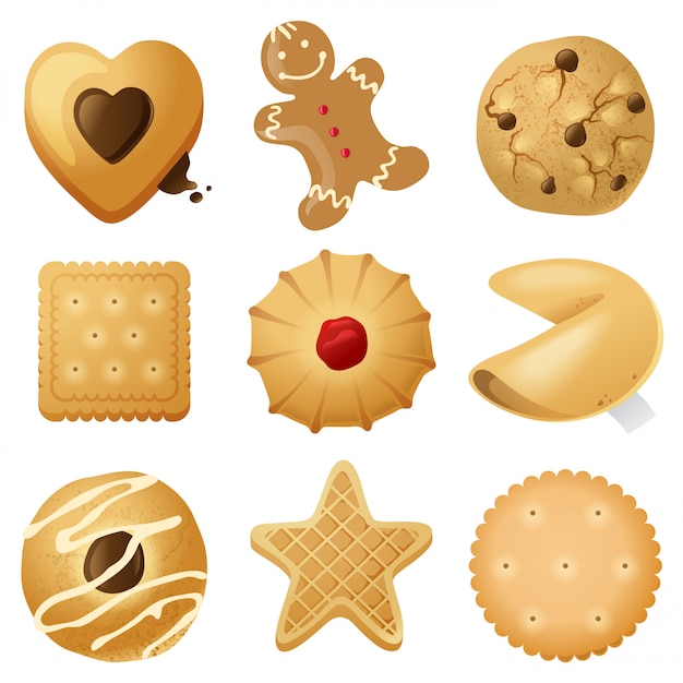 Vector conjunto de cookies