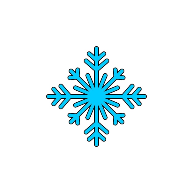 conjunto de copos de nieve con decoración de contorno