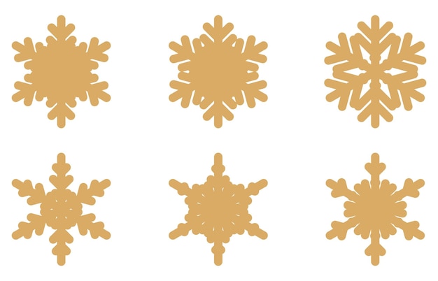 Conjunto de copos de nieve diseño de Navidad pro vector