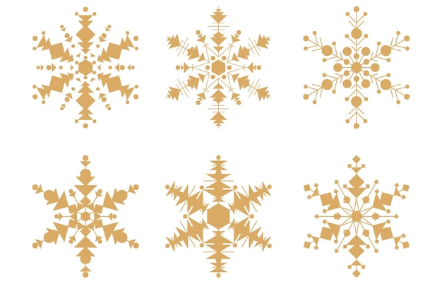 Vector conjunto de copos de nieve diseño de navidad pro vector