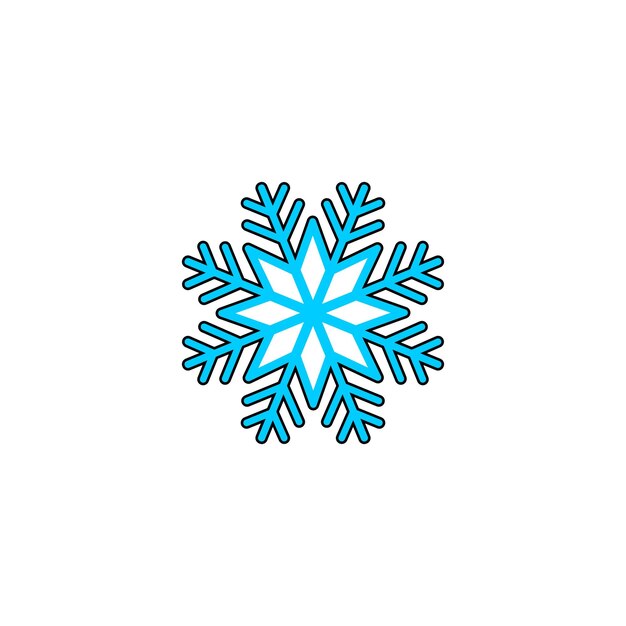 conjunto de copos de nieve con elemento de contorno