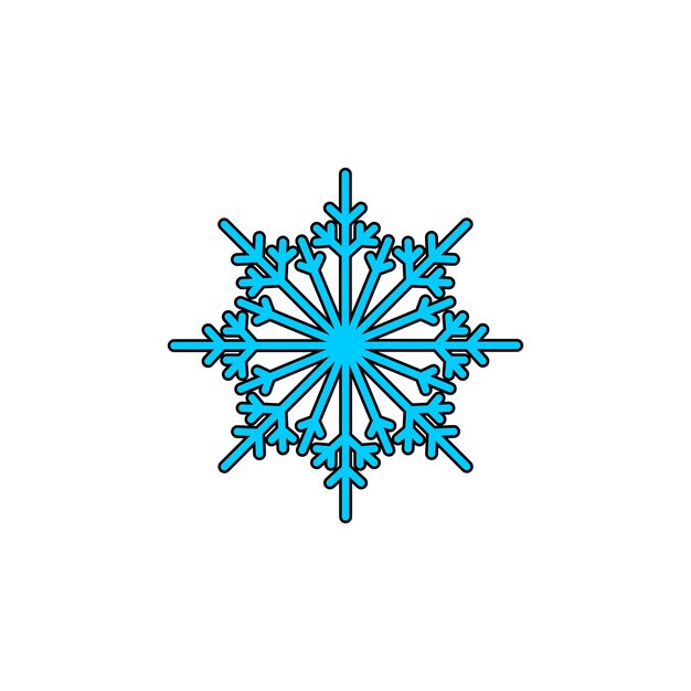 conjunto de copos de nieve con ilustración de contorno