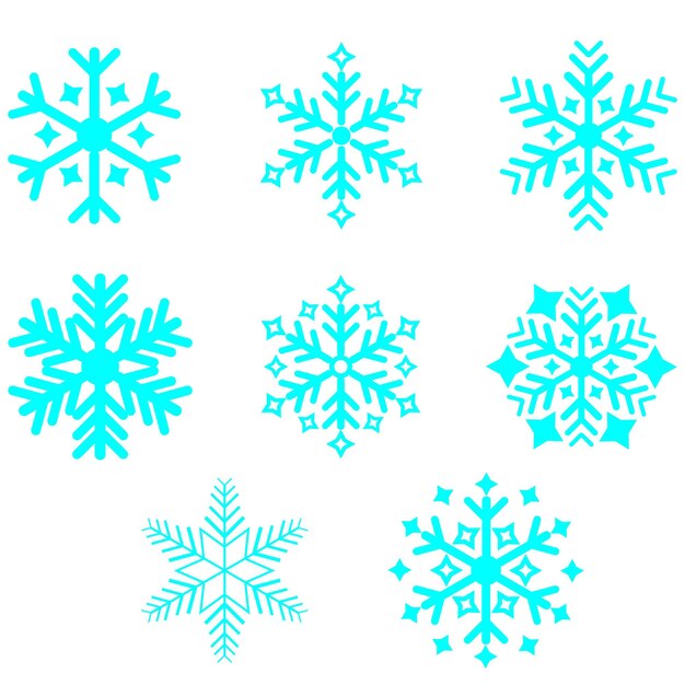 conjunto de copos de nieve Ilustración vectorial