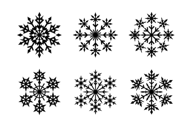 Conjunto de copos de nieve de Navidad Elementos decorativos de invierno para diseños festivos xAxA