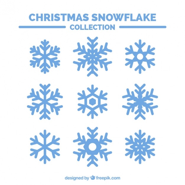 Vector conjunto de copos de nieve ornamentales