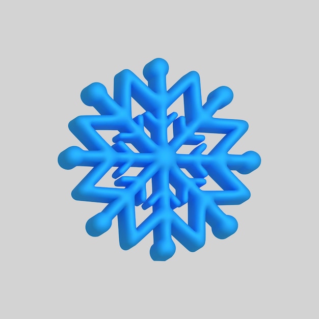 Conjunto de copos de nieve de renderización 3D Elemento meteorológico realista Símbolo vectorial de heladas frías