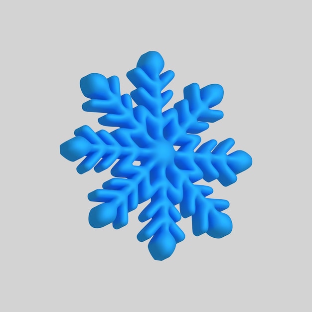 Conjunto de copos de nieve de renderización 3D Elemento meteorológico realista Símbolo vectorial de heladas frías