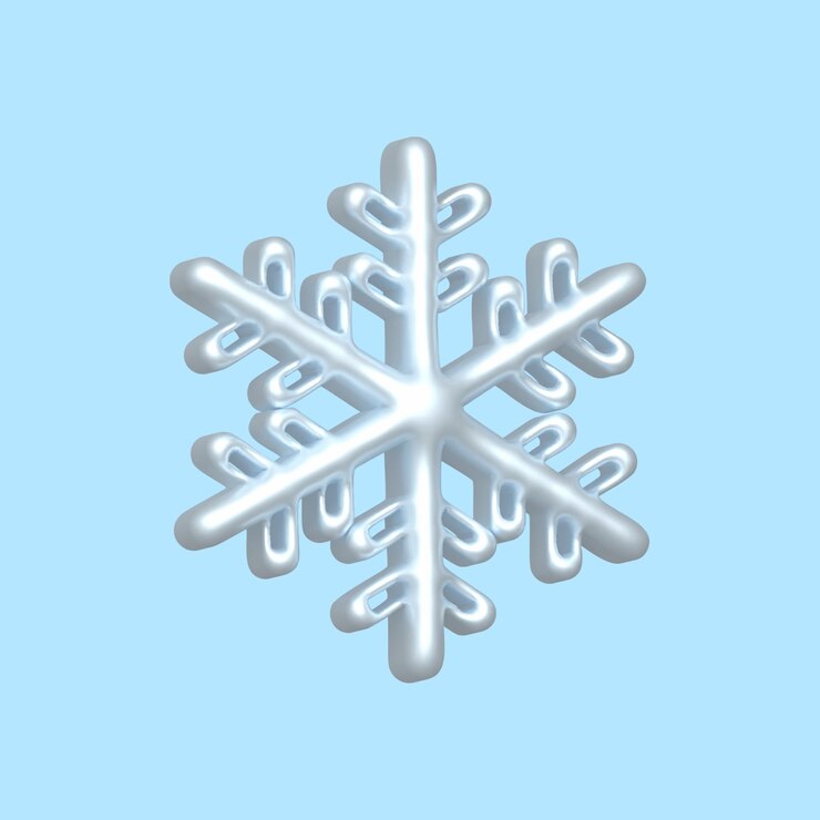 Vector conjunto de copos de nieve de renderización 3d elemento meteorológico realista símbolo vectorial de heladas frías