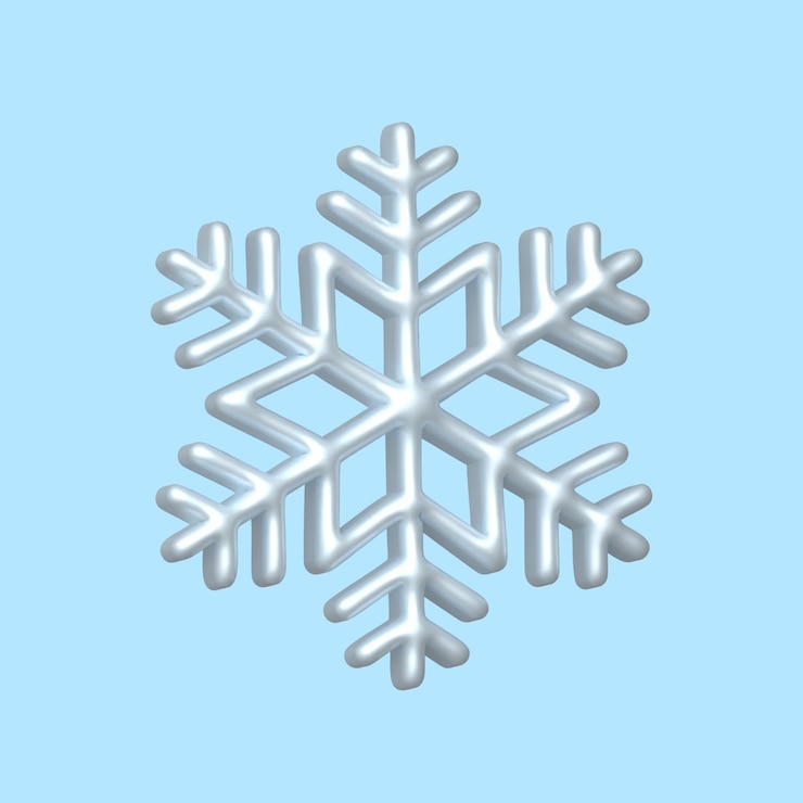 Vector conjunto de copos de nieve de renderización 3d elemento meteorológico realista símbolo vectorial de heladas frías