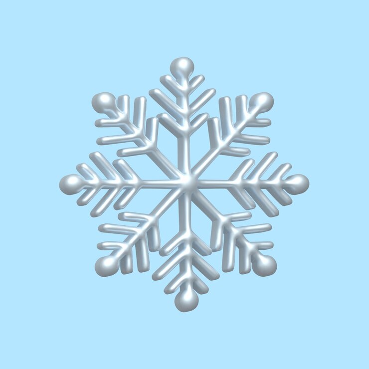 Vector conjunto de copos de nieve de renderización 3d elemento meteorológico realista símbolo vectorial de heladas frías