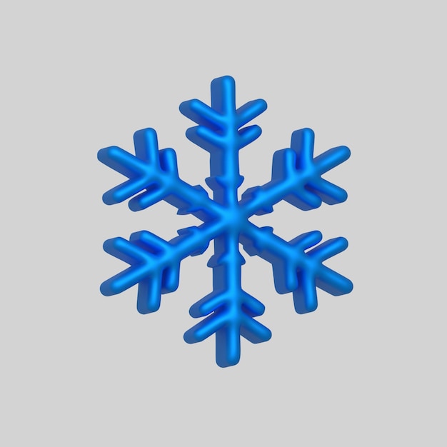 Conjunto de copos de nieve de renderización 3D Elemento meteorológico realista Símbolo vectorial de heladas frías