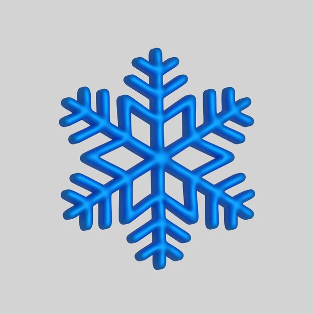 Conjunto de copos de nieve de renderización 3D Elemento meteorológico realista Símbolo vectorial de heladas frías