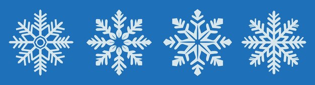 Conjunto de copos de nieve vector Ilustración de copo de nieve para temas de invierno