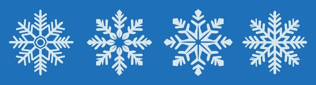 Conjunto de copos de nieve vector Ilustración de copo de nieve para temas de invierno