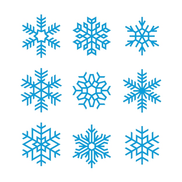 Vector conjunto de copos de nieve de vector