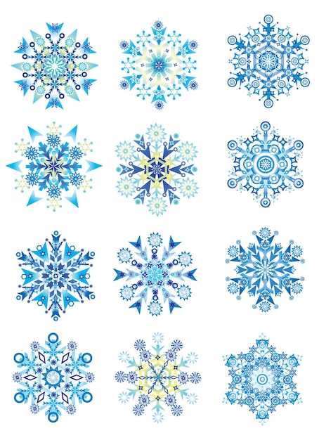 conjunto de copos de nieve
