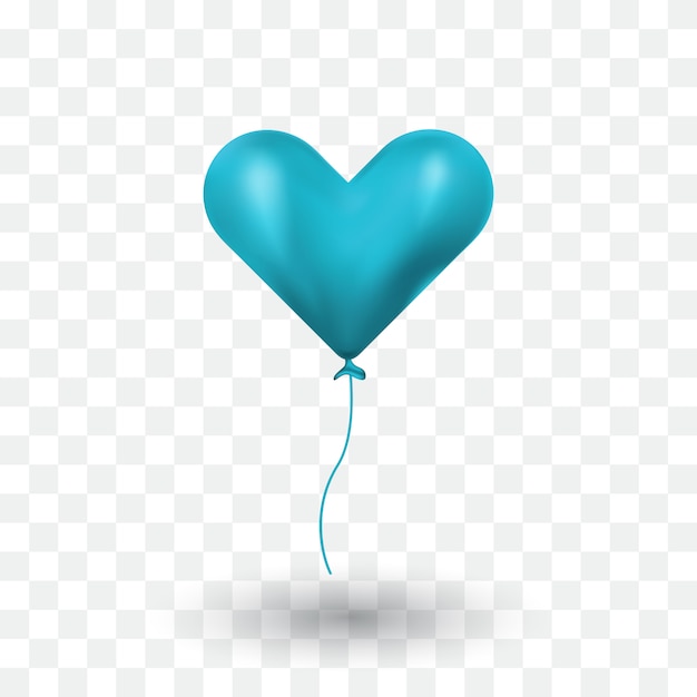 Conjunto de corazón azul globo. símbolo de amor. regalo. día de san valentín