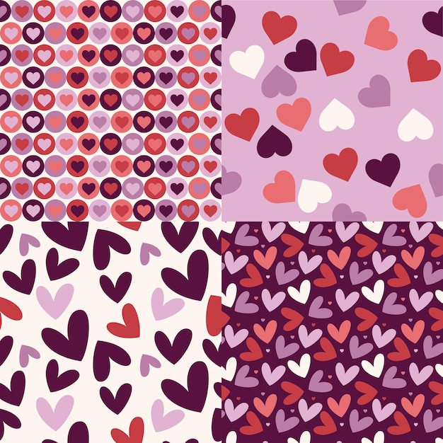 un conjunto de corazones diferentes con un corazón blanco