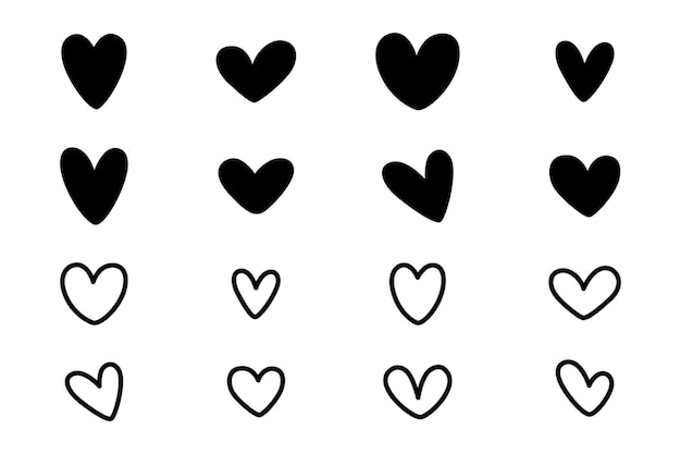 Conjunto de corazones negros 1