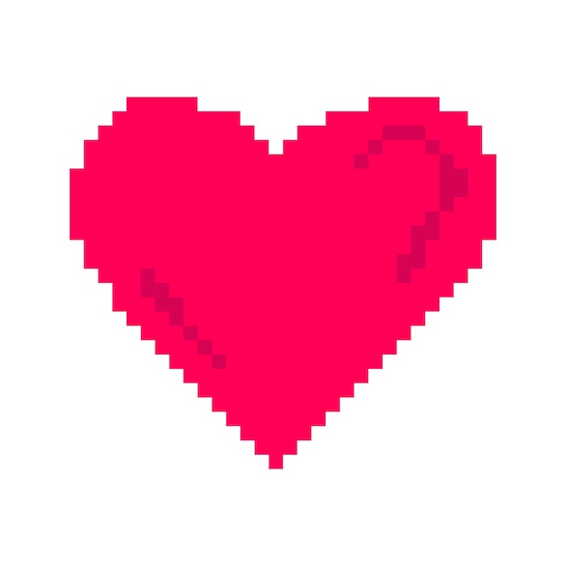 Conjunto de corazones de píxeles con videojuegos aislados en fondo blanco estilo 8bit Ilustración vectorial