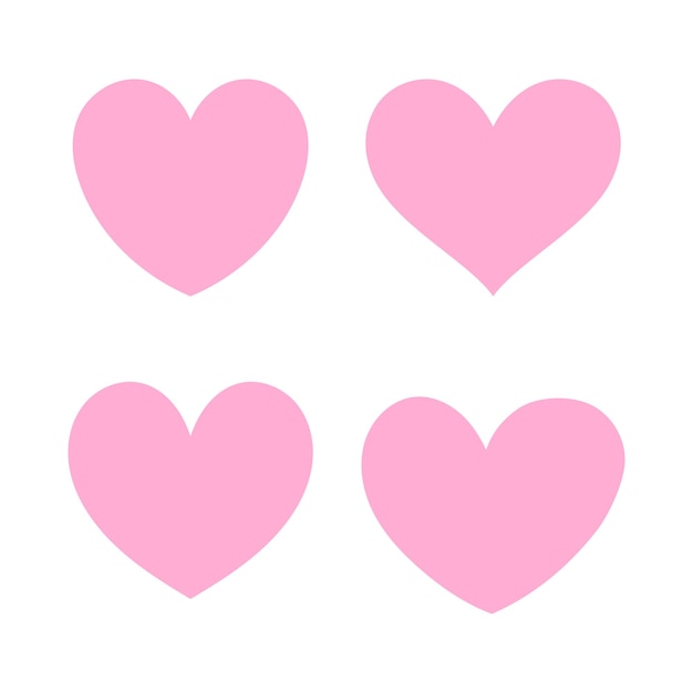 Conjunto de corazones rosados