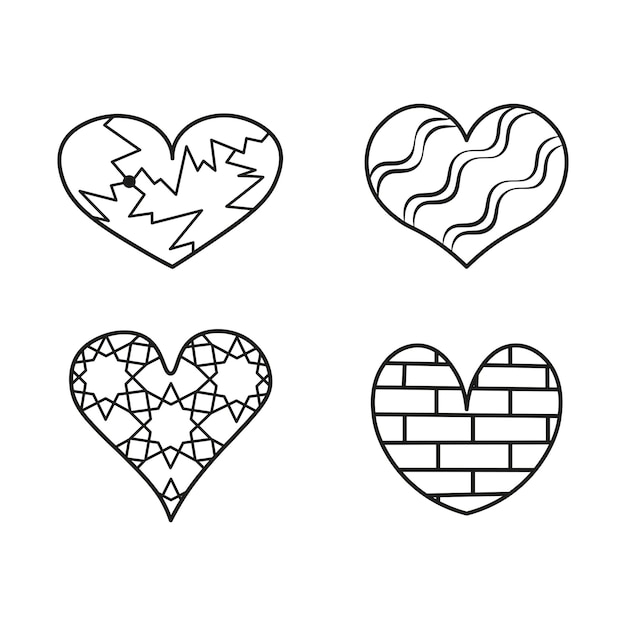 Conjunto de corazones vectoriales - pegatinas 4581411 Vector en Vecteezy