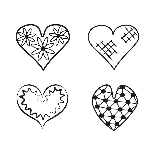 conjunto de corazones